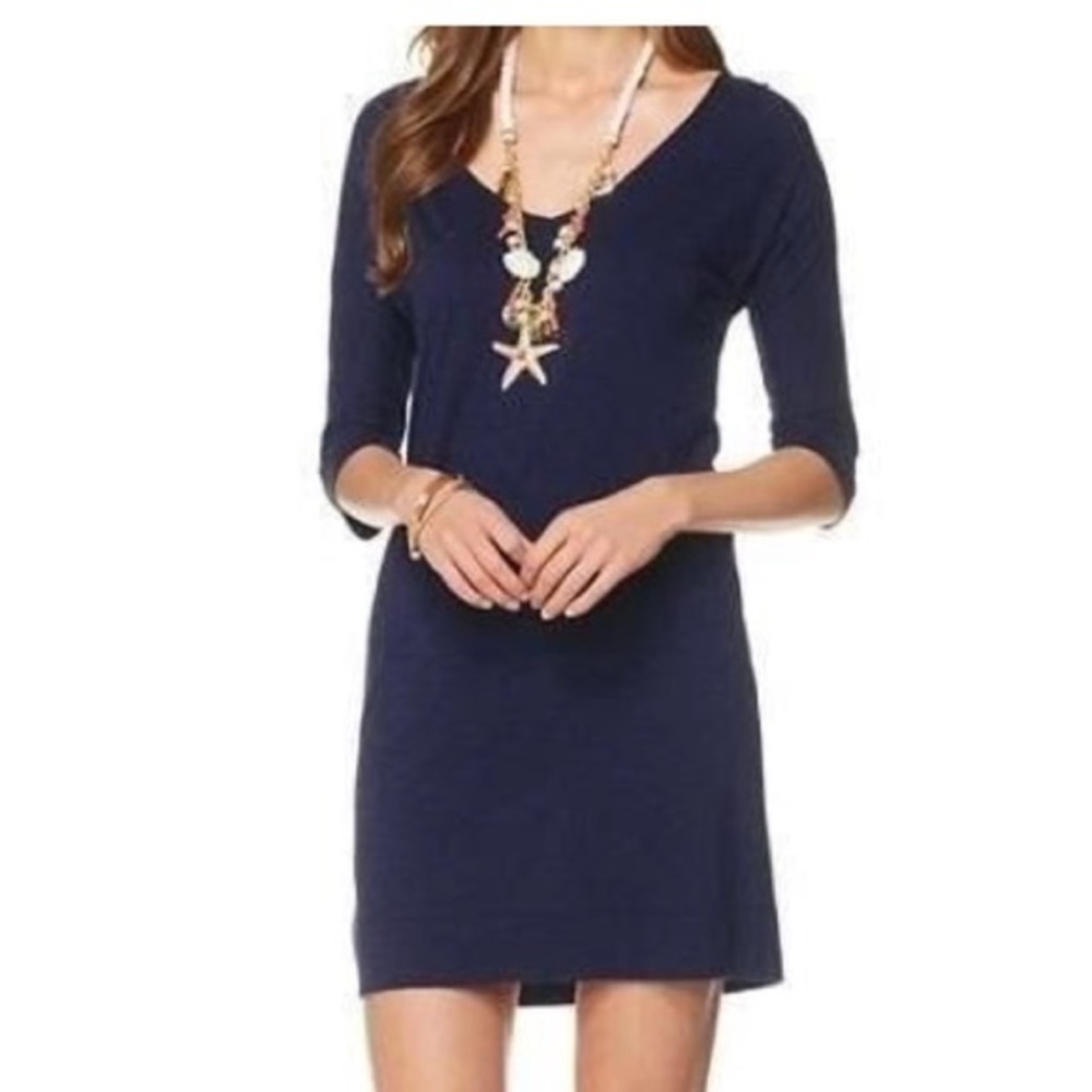 Lilly Pulitzer Eliza Navy v neck T shirt Dress